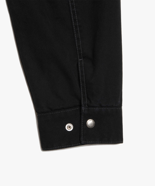 CONTRAST STITCH WORK JAKCET black