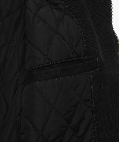 CONTRAST STITCH WORK JAKCET black