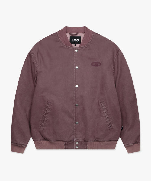 WASHED VARSITY JACKET dark pink