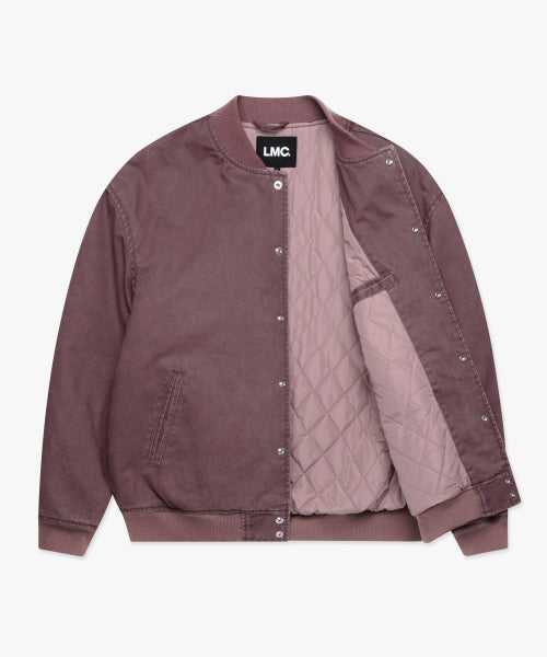 WASHED VARSITY JACKET dark pink