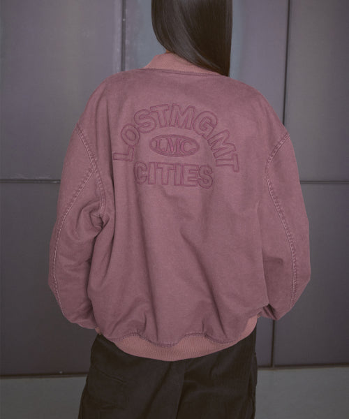 WASHED VARSITY JACKET black