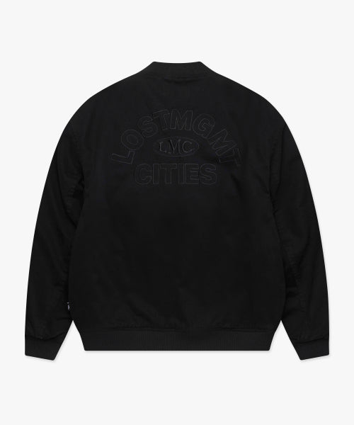 WASHED VARSITY JACKET black