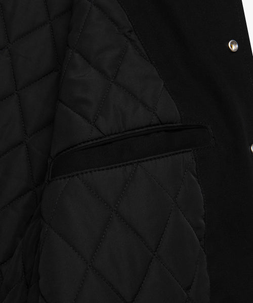 WASHED VARSITY JACKET black