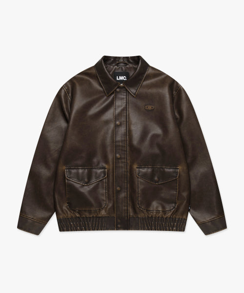 G-1 FAUX LEATHER JACKET brown