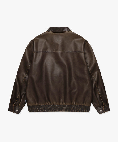 G-1 FAUX LEATHER JACKET brown