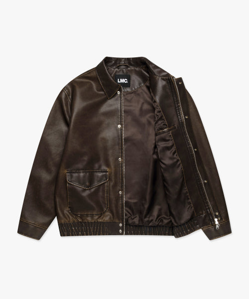 G-1 FAUX LEATHER JACKET brown