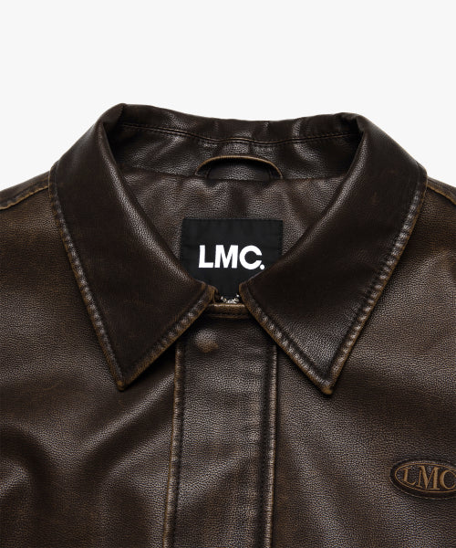 G-1 FAUX LEATHER JACKET brown