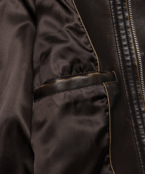 G-1 FAUX LEATHER JACKET brown