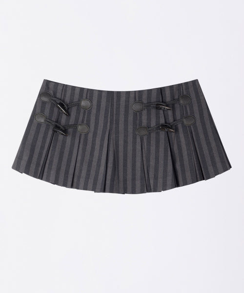 Micro Stripe Wrap Skirt Navy
