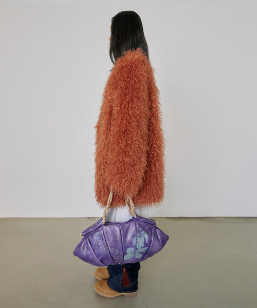 Faux Fur Middle Jacket Burnt Orange