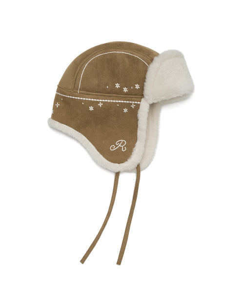 SHEARLING TROOPER HAT - BROWN