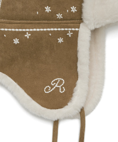 SHEARLING TROOPER HAT - BROWN