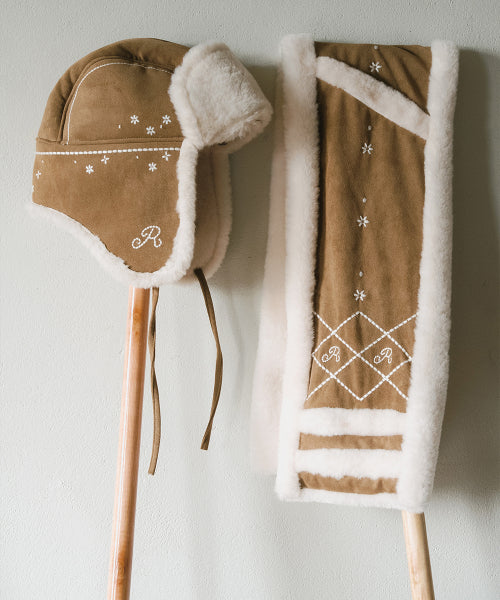 SHEARLING TROOPER HAT - BROWN