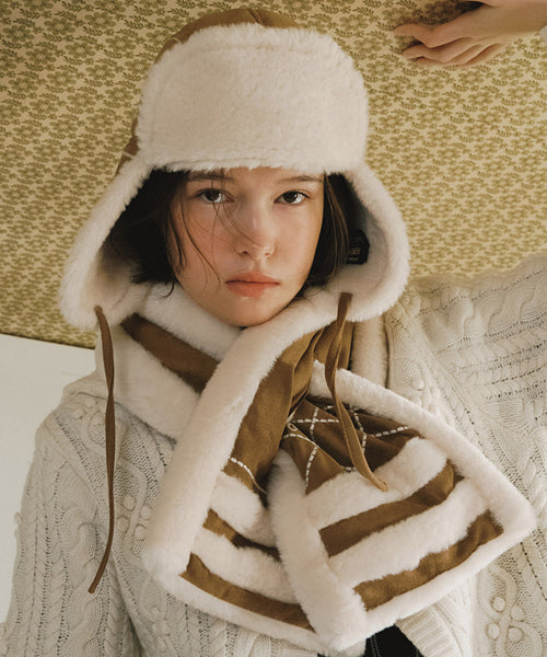 SHEARLING TROOPER HAT - BROWN