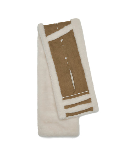 SHEARLING SCARF - BROWN