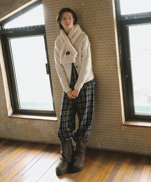 SHEARLING SCARF - BROWN