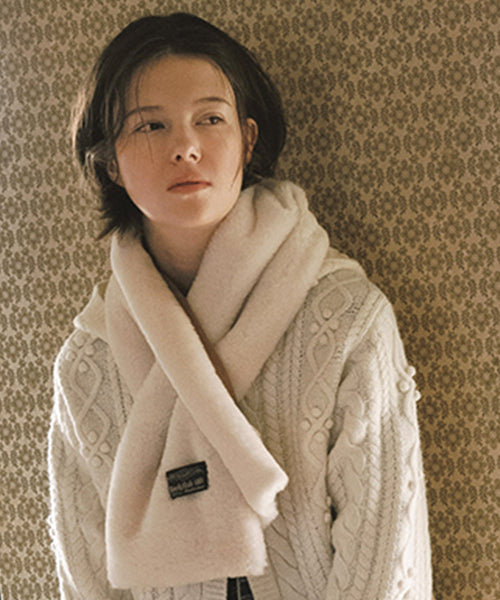 SHEARLING SCARF - BROWN