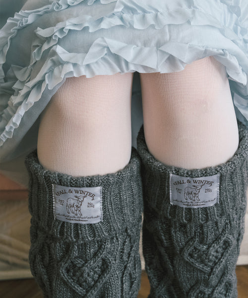 DIAMOND CABLE LEG WARMERS - 3 colors