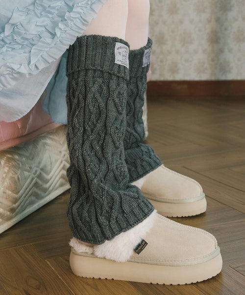 DIAMOND CABLE LEG WARMERS - 3 colors