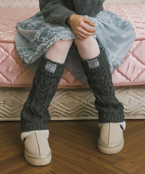 DIAMOND CABLE LEG WARMERS - 3 colors