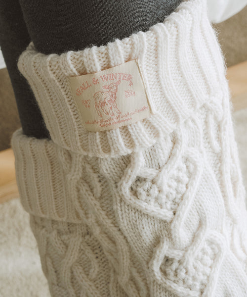 DIAMOND CABLE LEG WARMERS - 3 colors