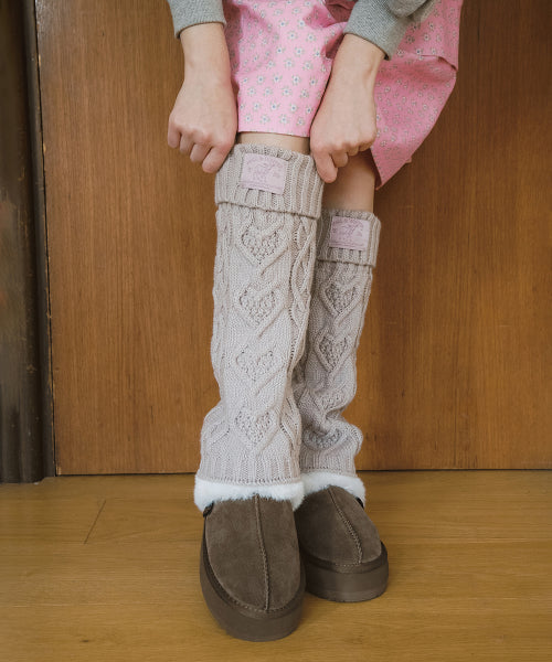 DIAMOND CABLE LEG WARMERS - 3 colors