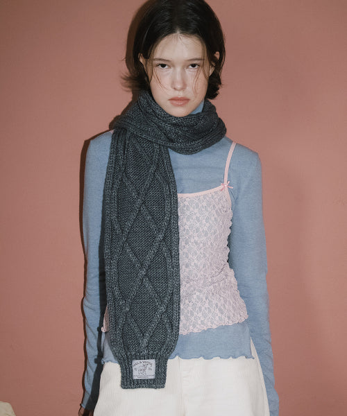 DIAMOND CABLE SCARF - 4 colors