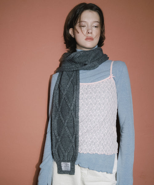 DIAMOND CABLE SCARF - 4 colors