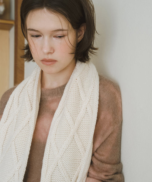 DIAMOND CABLE SCARF - 4 colors