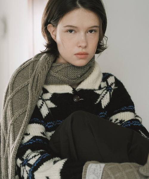 DIAMOND CABLE SCARF - 4 colors