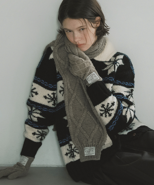 DIAMOND CABLE SCARF - 4 colors