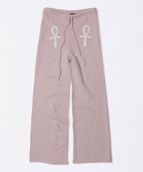 Ankh Boucle Knit Pants Pink