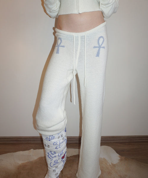 Ankh Boucle Knit Pants Ivory