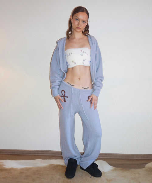 Ankh Boucle Knit Cardigan Misty Blue