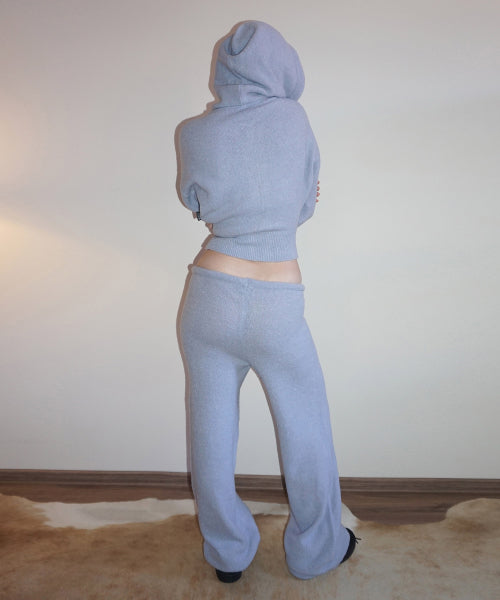 Ankh Boucle Knit Cardigan Misty Blue