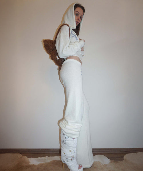 Ankh Boucle Knit Cardigan Ivory