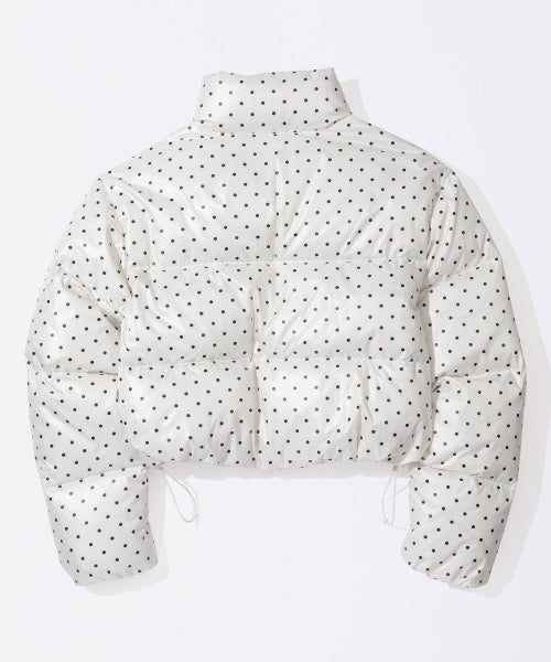 Polka Cropped Puffer Down Ivory