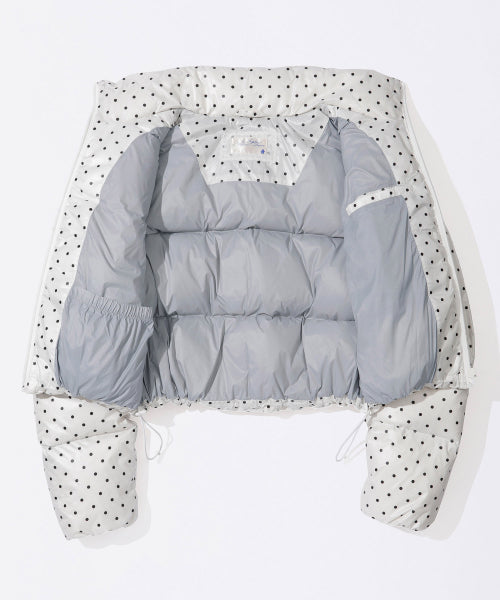 Polka Cropped Puffer Down Ivory