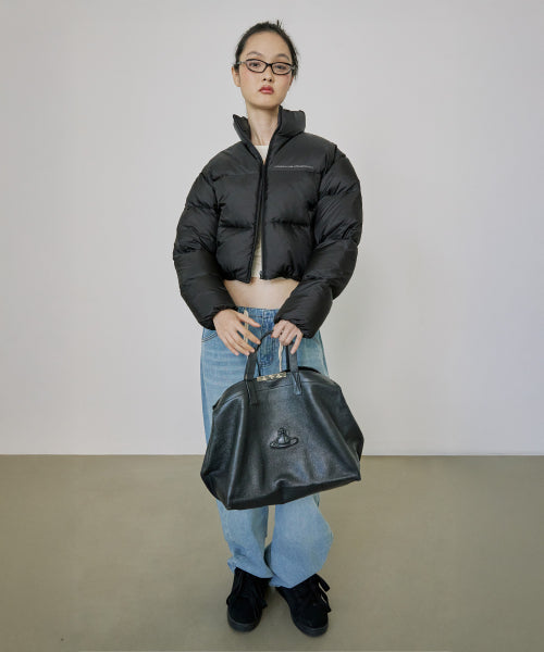 Matte Cropped Puffer Down Black