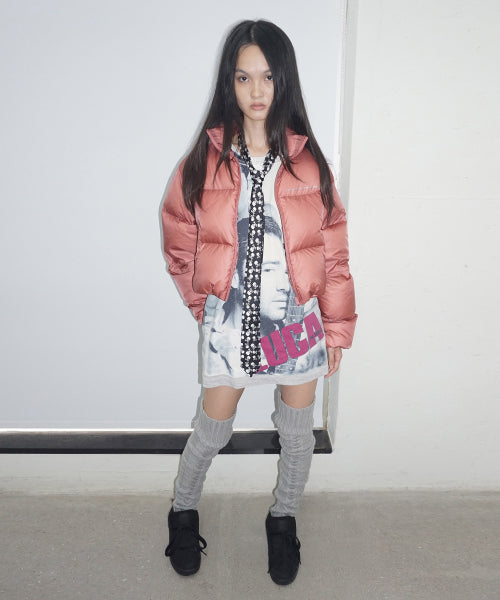 Matte Cropped Puffer Down Plum Red