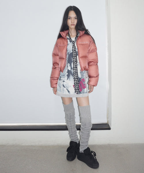 Matte Cropped Puffer Down Plum Red