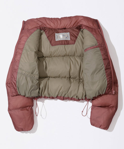 Matte Cropped Puffer Down Plum Red