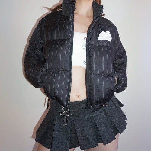 So Demure Cropped Puffer Down Faded Black