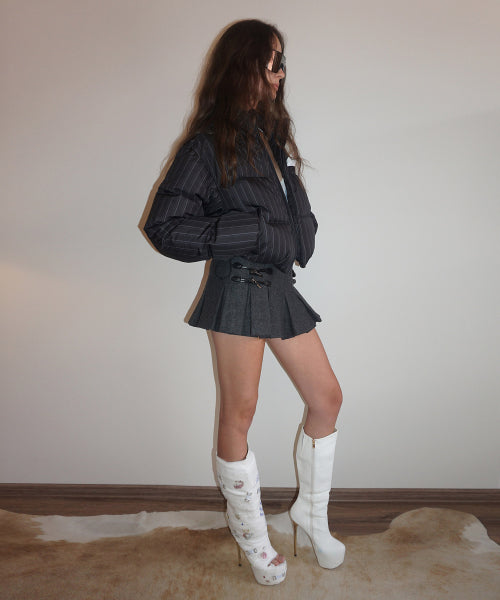 So Demure Cropped Puffer Down Faded Black