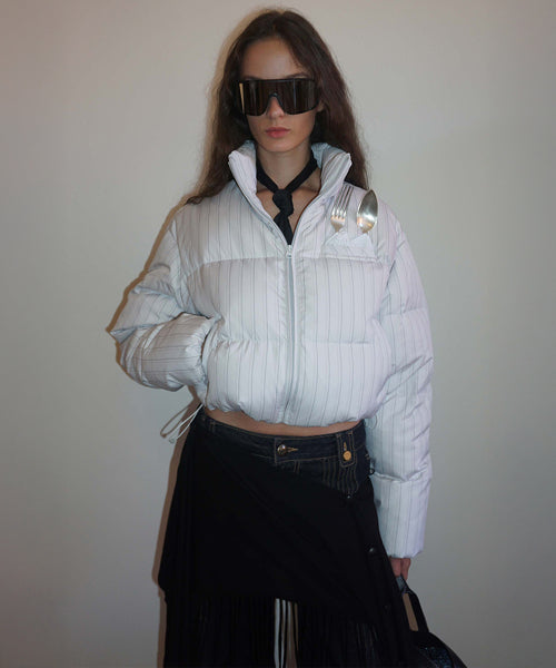 So Demure Cropped Puffer Down Ivory
