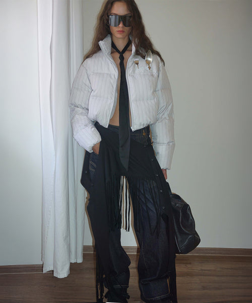 So Demure Cropped Puffer Down Ivory