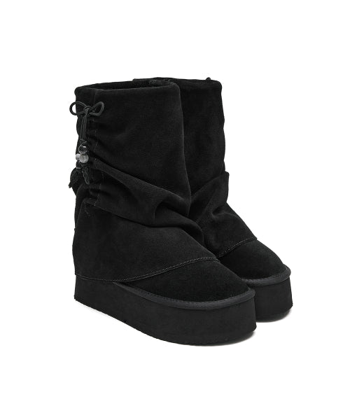 GATHERED MAXI FOLDED BOOTS MIDDLE - 2 colors