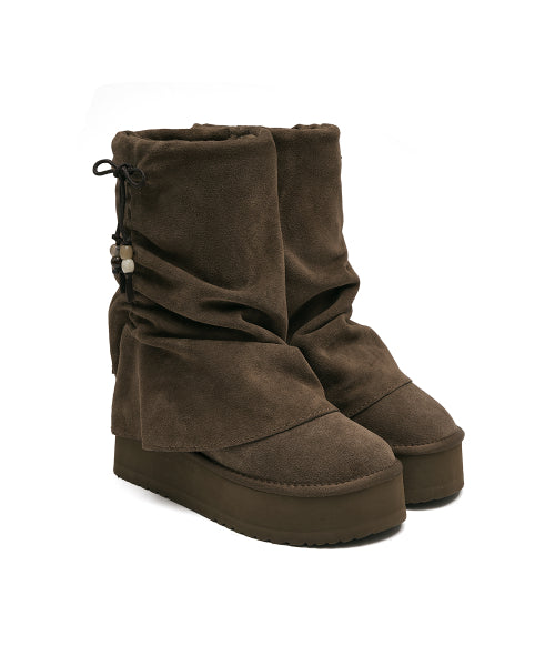 GATHERED MAXI FOLDED BOOTS MIDDLE - 2 colors