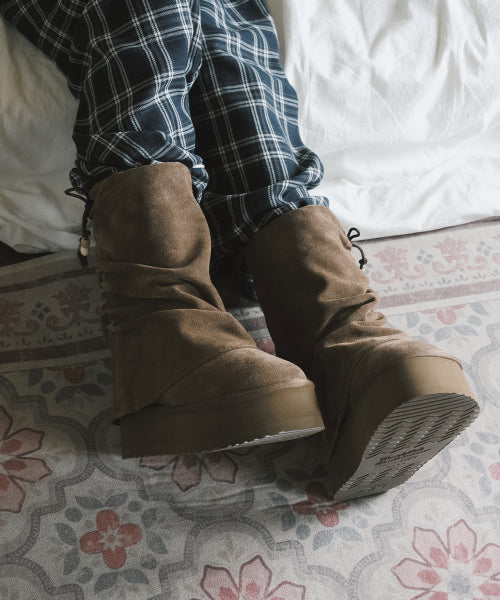 GATHERED MAXI FOLDED BOOTS MIDDLE - 2 colors