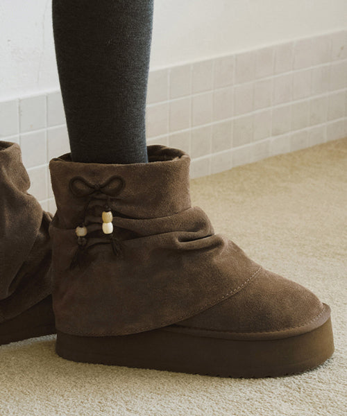 GATHERED MAXI FOLDED BOOTS SHORT - 2 colors